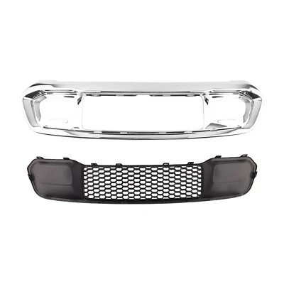 Front Lower Grille & Chrome Bumper Grill Bezel for Jeep Grand Cherokee 2017-2022 - Image 1 of 4