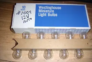 1 CAJA DE 10 BOMBILLAS MINIATURA NOS WESTINGHOUSE #1004 12 VOLTIOS AUTO - Imagen 1 de 1