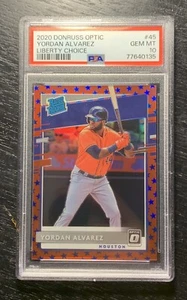 2020 Optic YORDAN ALVAREZ Rookie Liberty Choice 45/45 PSA 10 ASTROS #45 RC GEM - Picture 1 of 6