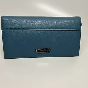 Nicole Miller New York Geldbörse Carolina blau zwei Abschnitte Druckknopf und umlaufender Reißverschluss - Bild 1 von 6