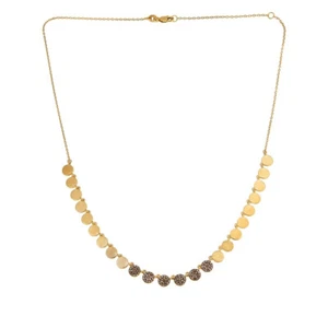 Womes 0.50ctw Real Champagne Diamond Sterling Silver Drop Necklace, Goldtone - Picture 1 of 3