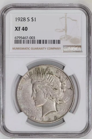 1928-S PEACE DOLLAR NGC XF40 Cover