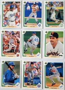Mixed 9 BASEBALL trading cards (Ref.M010) 1991 Upper Deck JOSE VIZCAINO - Picture 1 of 8