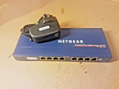 NETGEAR PROSAFE 8-PORTS GIGABIT SMART SWITCH GS108T + PSU - Image 1 of 4