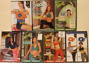 NEW 7 workout DVD lot Crunch Quick Fix yoga pilates dance cardio kick hip hop - Imagen 1 de 9