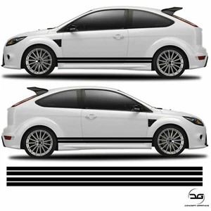 Doppelte Rennseitenstreifen für Ford Focus, ST, Mk2, Vinyl Aufkleber Grafik-Kit - Bild 1 von 3