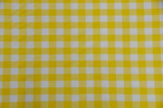 Polipopelina Cuadros Amarillo 100% Poliéster Tela Picnic 60" Ancho Yarda Foto 1 de 1