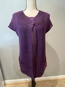 Canyon River Blues Women’s SS Purple Cardigan Size L NWT - Picture 1 of 7