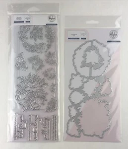 Pinkfresh Studio Clear Stamp & Die Set PAINTED PEONY MIX Floral New - Picture 1 of 15