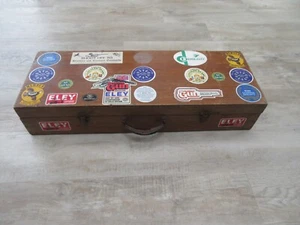 Caja de almacenamiento de pistola de madera larga vintage hecha a mano para uso de utilería de exhibición - Imagen 1 de 16
