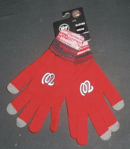 One '47 New Pair w/ Tag Red Washington Nationals Logo Men's Static Gloves MLB Cover