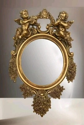 Spiegel Barock Wandspiegel Engel gold Rahmen Antik Badspiegel Jugendstil Deko - Bild 1 von 4