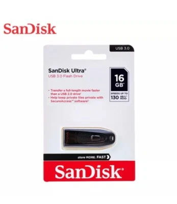 SanDisk 16GB Ultra USB 3.0 Flash Drive - SDCZ48-016G-GAM46, Black - Image 1 of 4