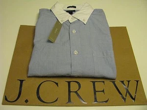 CAMISA J.CREW SLIM SECRET WASH CUELLO BLANCO EN ALGODÓN DE EXTREMO A EXTREMO NUEVA CON ETIQUETAS Azul Medio - Imagen 1 de 10