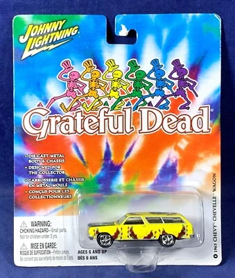 New GRATEFUL DEAD Johnny Lightning Car 1965 CHEVY CHEVELLE WAGON Graphics YELLOW - Image 1 of 4
