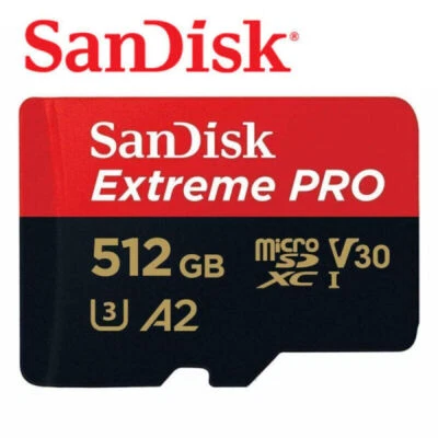 Sandisk A1 Extreme PRO 512GB V30 micro SD HC UHS-I U3 Card 100MB/s with Adapter