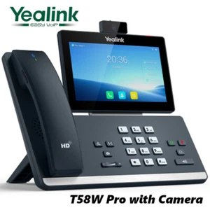 Yealink SIP-T58W Pro w/ Camera 7" Color Touch Screen 16 SIP Office Corded Phone - Picture 1 of 6