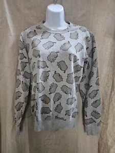 Pusheen Box Exclusive cat pattern crewneck top sweatshirt Gray Size XS - Picture 1 of 5