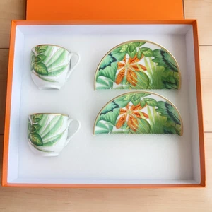 Hermes Passifolia Kaffeetasse und Untertasse, 2er-Set, Blattblume, Espresso - Bild 1 von 7