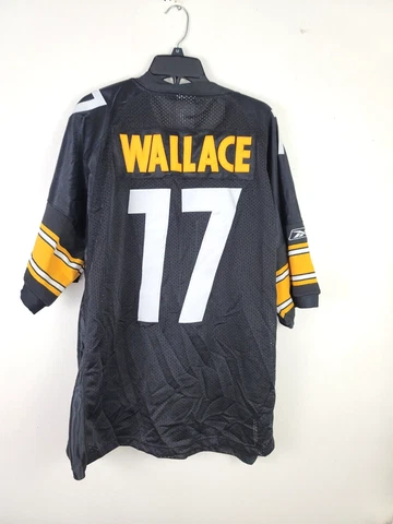 NFL Mike WALLACE #17 Pittsburg Steelers Black Size 52 SEWN Jersey 100% Polyester Cover