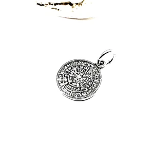 Handmade Greek Phaistos Disc Coin Sterling Silver 925 Pendant - Picture 1 of 4