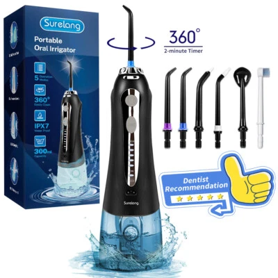 AIRMALL rechargeble Cordless Water Flosser Dental Oral Irrigator Teeth Cleaner 6 Jet Tip