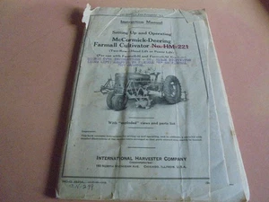 Vintage 1939 McCormick-Deering Farmall Cultivator No. HM-221 Instruction Manual - Picture 1 of 5