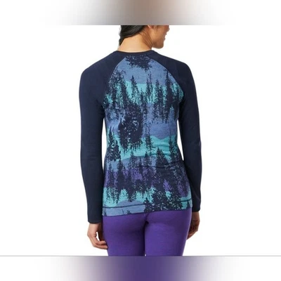 Smartwool Marino Wool Navy and Teal Patterned Pullover Size M - Image 1 of 4