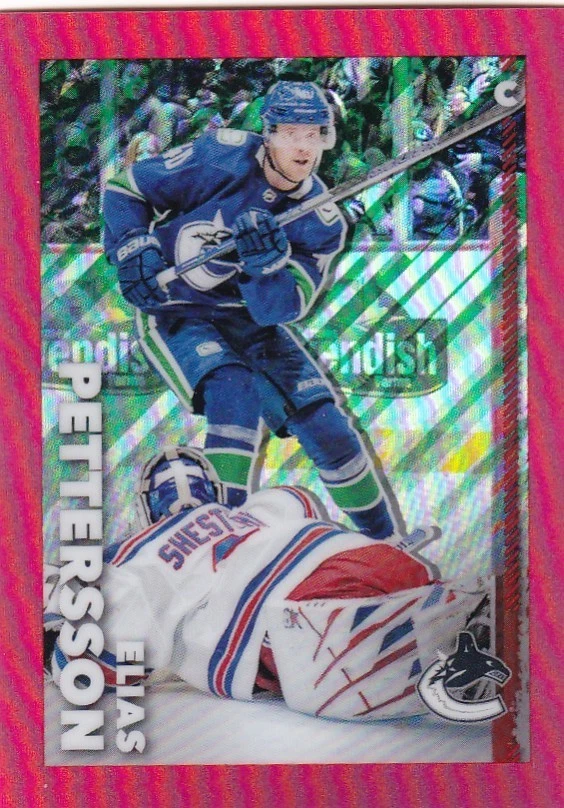 2022-23 TOPPS CHROME NHL STICKER SP RED REFRACTOR #486 ELIAS PETTERSSON  /5 MADE - Image 1 of 1