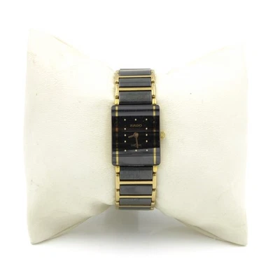 Rado DiaStar Jubile Black & Gold Tone 17mm Quartz Ladies Wristwatch #WB3449-3 - Image 1 of 4