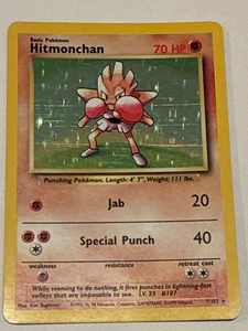 Base Set Pokémon TCG Hitmonchan RARE HOLO, 7/102 - Bild 1 von 12