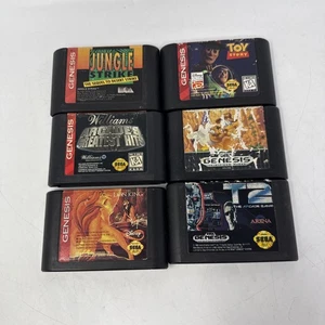 Sega Genesis Lot (6) Jungle Strike Toy Story König der Löwen T2 QuackShot Arcade Hits - Bild 1 von 9