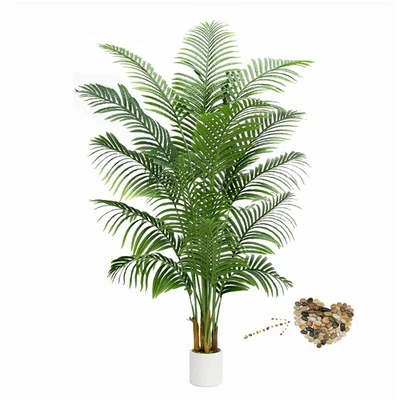 Palmera artificial 7 pies - árbol falso con maceta blanca - imitación tropical Areca... Foto 1 de 4