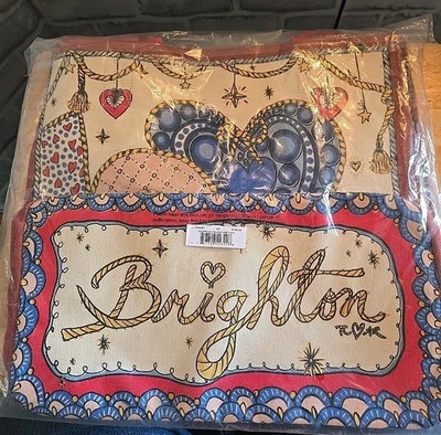 Brighton Celebrate Holiday Tote Love Heart Christmas Limited Edition Canvas Bag - Image 1 of 3