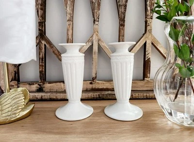 Beautiful Pair of white Mikasa candle holders - Image 1 of 4