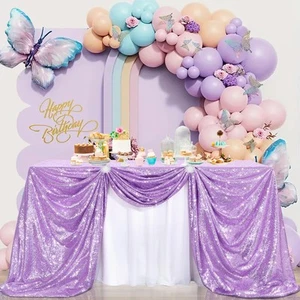 Sequin Tablecloth Party Decoration: Romantic Sparkly Party Tablecloth Glitter... - Picture 1 of 7