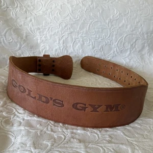Vintage Golds Gym Leder Gewichtheben Powerlifting Gürtel zwei Dornschnalle Medium - Bild 1 von 8
