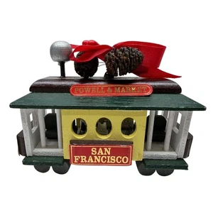 Vintage Wooden SAN FRANCISCO CABLE CAR Powell & Market # 375 Ornament by KCI - Picture 1 of 6
