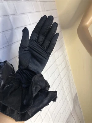 Guantes italianos negros de colección disfraz o formales negros talla mediana Foto 1 de 4