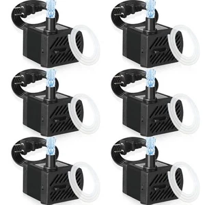 Set of 6 Fountain Pump Mini Small Water Pump Aquarium GPH 3W Submersible Water P - Picture 1 of 7