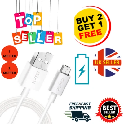 For Various Android Smartphones Heavy Duty USB Cable Charging Charger Lead 1m 2m - Image 1 of 4