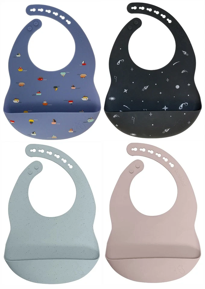 Babero de alimentación Kushies SiliBib ajustable de silicona impermeable con bolsillo 533566 Foto 1 de 1