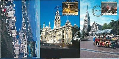 59112 - NUEVA ZELANDA - HISTORIA POSTAL: JUEGO DE 5 TARJETAS MÁXIMAS 1995 - ARQUITECTURA Foto 1 de 2