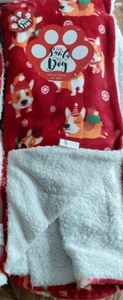Manta de felpa para perros Christmas Corgi reverso a rojo sherpa - Imagen 1 de 7