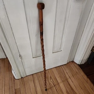 Vintage Antique Walking Stick Cane Wood Stalk Knob Swagger 35.5" - Picture 1 of 18