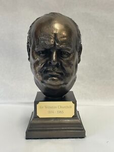 Sir winston churchill cold cast bronze bust/figurine
