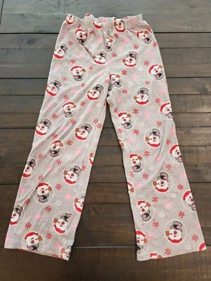 Нижняя часть пижамы для девочек размер M Frosty the Snow Man с красными розовыми белыми снежинками - Изображение 1 из 4