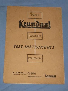 NORME GENERALI DI USO DELLO OSCILLOSCOPIO A LARGA BANDA Mod. 102 KRUNDAAL (C3) - Imagen 1 de 1