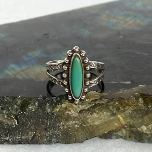 Vintage Sterlingsilber 925 Südwest-Stil Türkis gestempelt geteilter Schaft Ring 4,75 - Bild 1 von 23