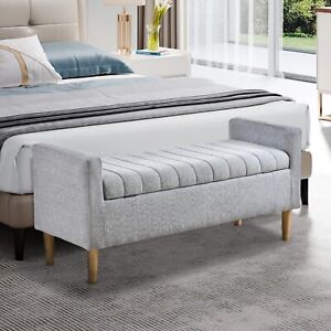 48'' Storage Ottoman Bench, Bench with Storage, for Entryway, Bedroom